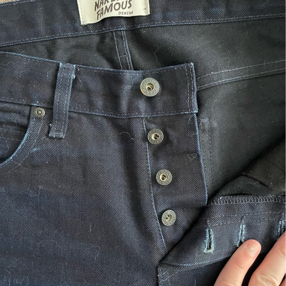 Naked and Famous Left Hand twill midnight. Tag size 34, inseam 34.25”. - Picture 2 of 7